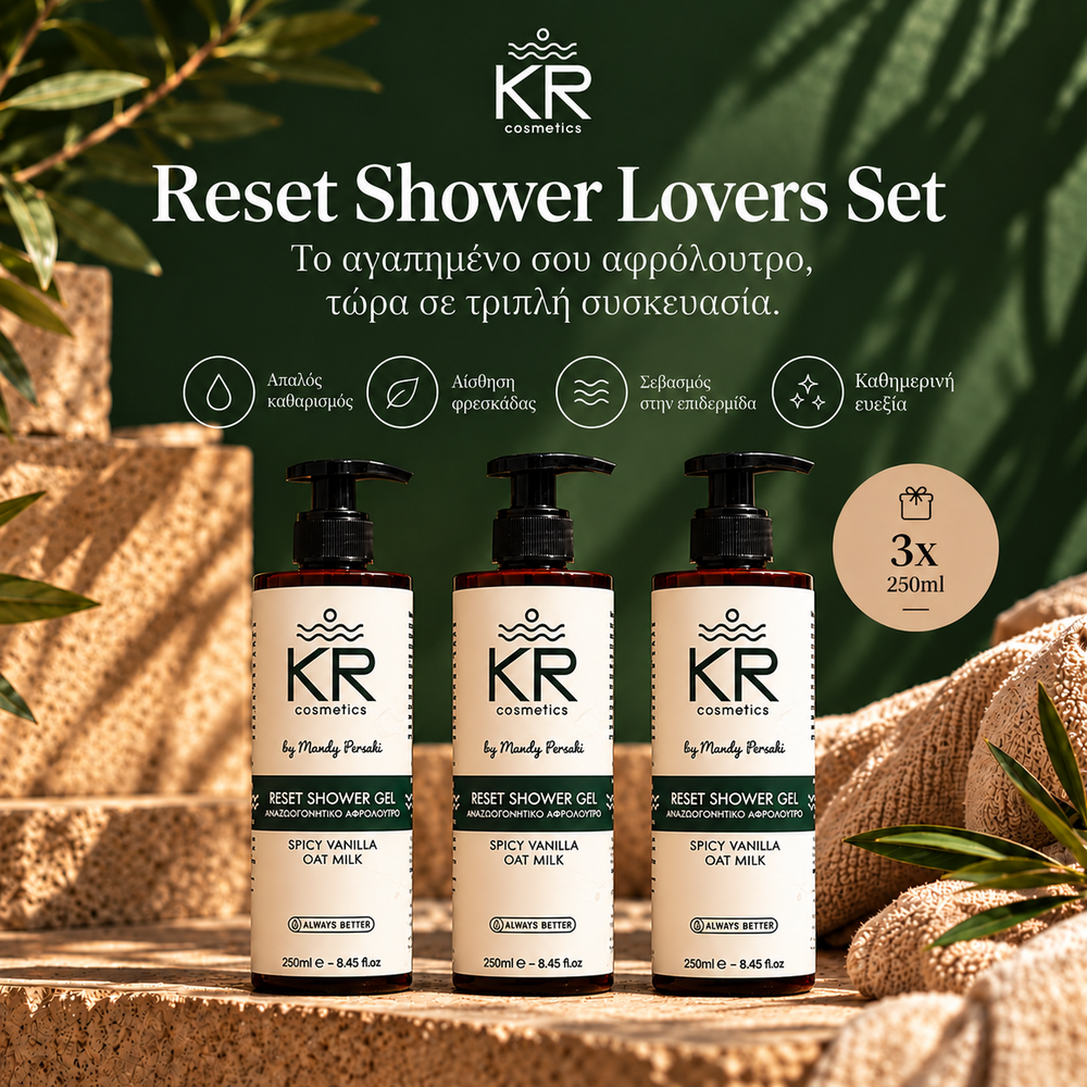 Reset Shower Lovers Set | 3 Body Shower Gels 250ml Each | Daily Cleansing & Refreshment